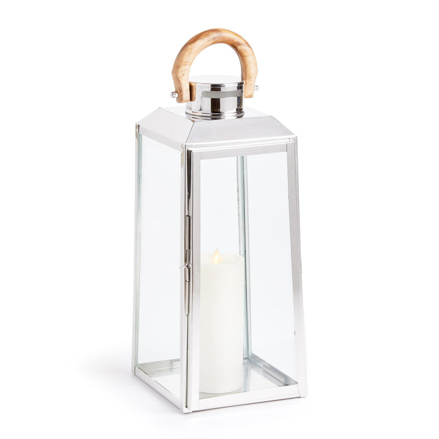 Napa Stainless Steel/Natural OCEANSIDE OUTDOOR LANTERN LARGE