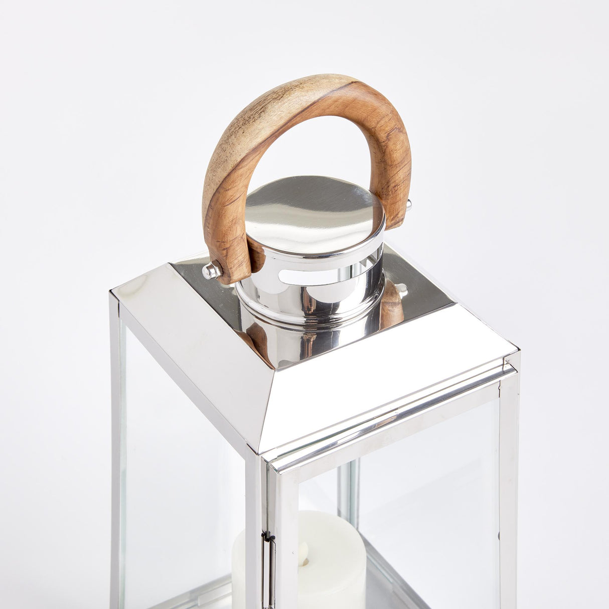 Napa Stainless Steel/Natural OCEANSIDE OUTDOOR LANTERN SMALL