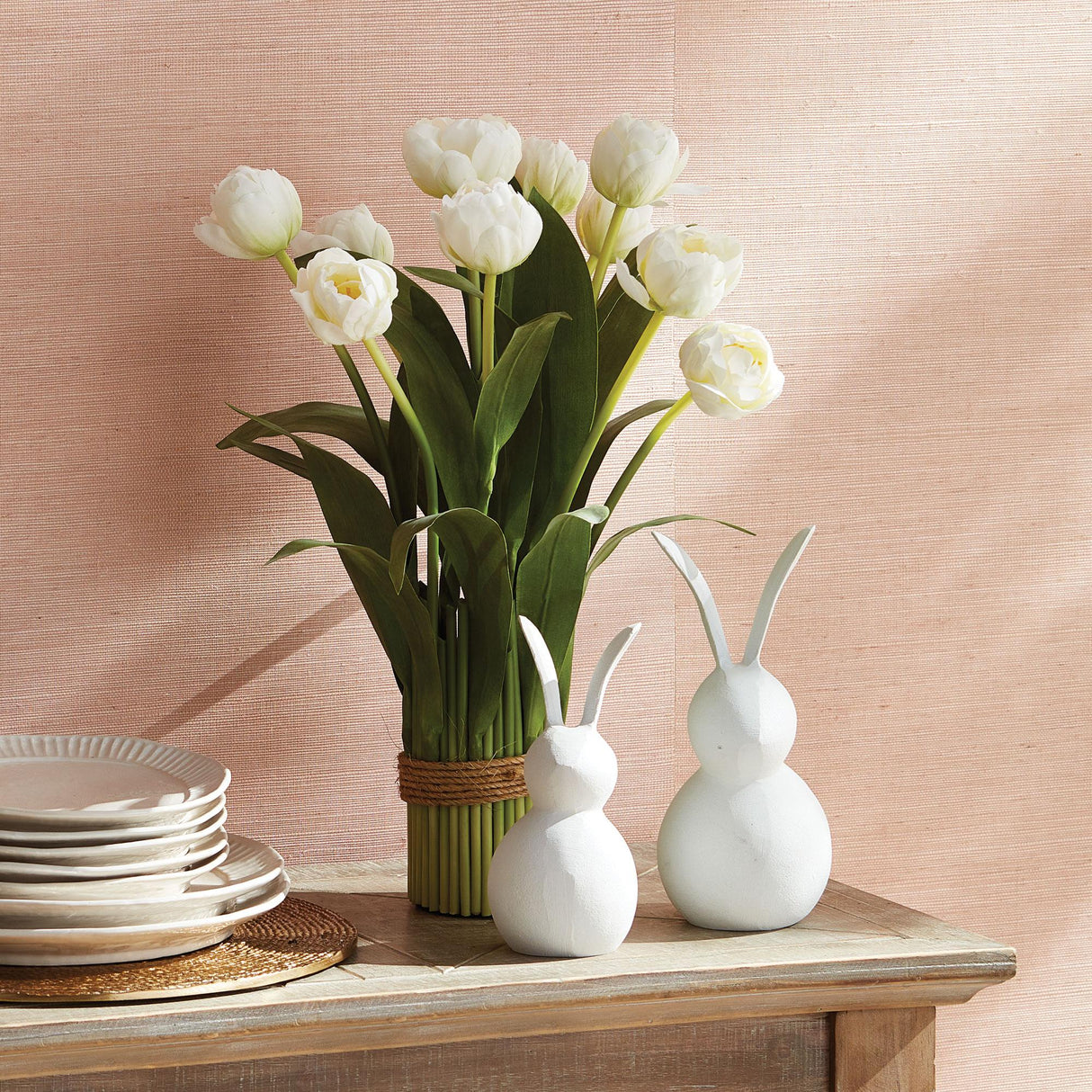 Napa White PEONY TULIP BUNDLE DROP-IN 23.5"