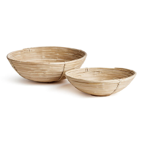 Napa Natural CANE RATTAN LOW BOWLS, SET OF 2