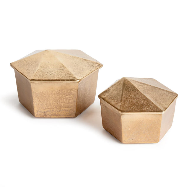 Napa Gold LUCA LIDDED BOXES, SET OF 2