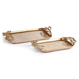 Napa Gold POMEGRANATE BRANCH DECORATIVE TRAYS, SET OF 2