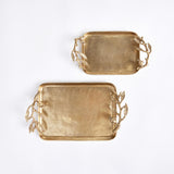 Napa Gold POMEGRANATE BRANCH DECORATIVE TRAYS, SET OF 2