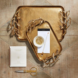 Napa Gold POMEGRANATE BRANCH DECORATIVE TRAYS, SET OF 2