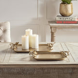 Napa Gold POMEGRANATE BRANCH DECORATIVE TRAYS, SET OF 2