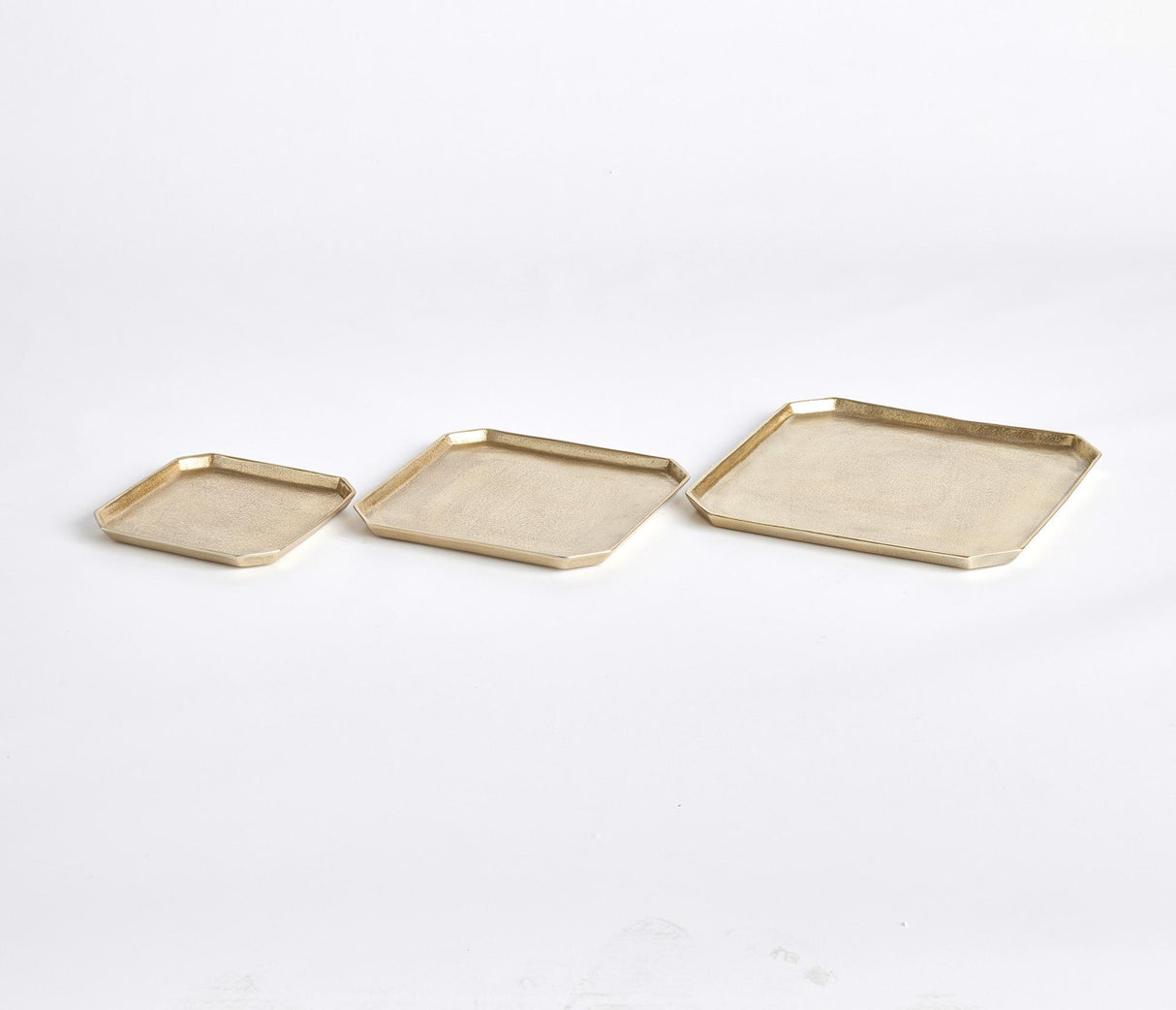 Napa Gold DEZI SQUARE SERVING TRAYS, SET OF 3