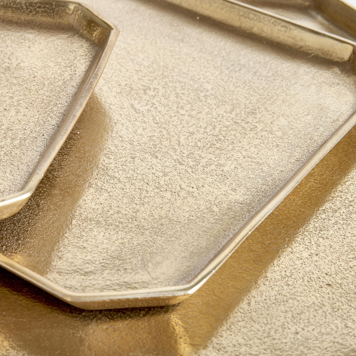 Napa Gold DEZI SQUARE SERVING TRAYS, SET OF 3