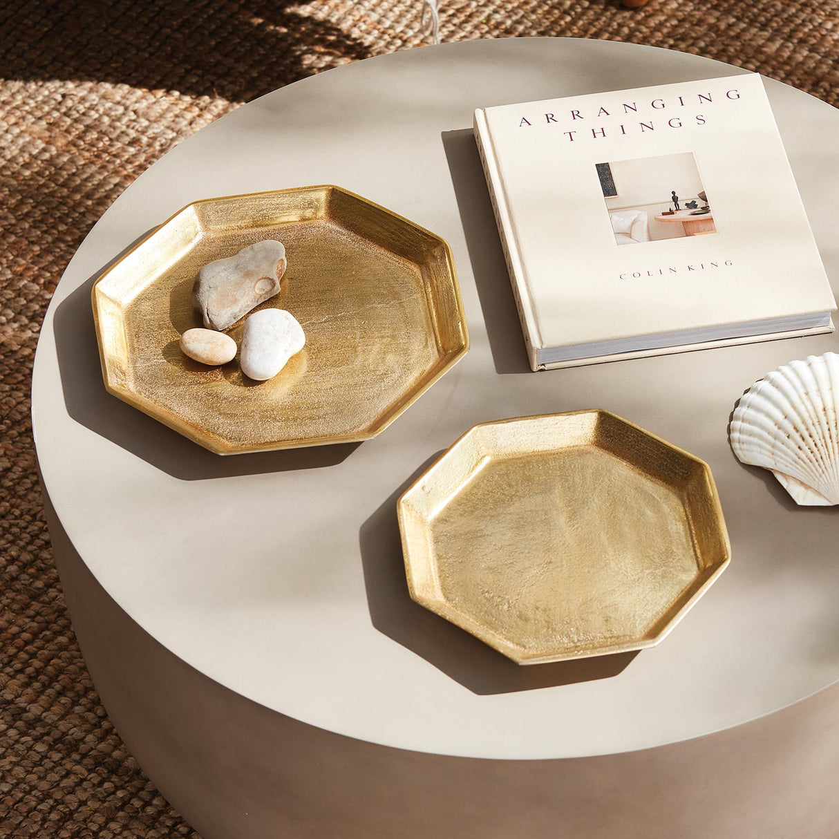 Napa Gold DEZI OCTAGONAL SERVING TRAYS, SET OF 2