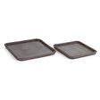 Napa Washed Black LANGLEY SQUARE TRAYS, SET OF 2