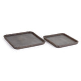 Napa Washed Black LANGLEY SQUARE TRAYS, SET OF 2