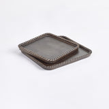 Napa Washed Black LANGLEY SQUARE TRAYS, SET OF 2
