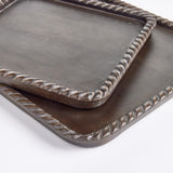 Napa Washed Black LANGLEY SQUARE TRAYS, SET OF 2