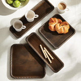 Napa Washed Black LANGLEY SQUARE TRAYS, SET OF 2