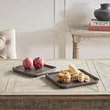 Napa Washed Black LANGLEY SQUARE TRAYS, SET OF 2