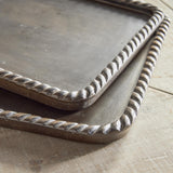 Napa Washed Black LANGLEY SQUARE TRAYS, SET OF 2