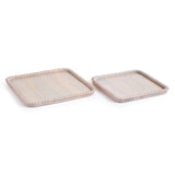 Napa Whitewash LANGLEY SQUARE TRAYS, SET OF 2