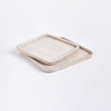 Napa Whitewash LANGLEY SQUARE TRAYS, SET OF 2