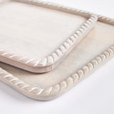 Napa Whitewash LANGLEY SQUARE TRAYS, SET OF 2