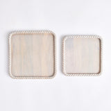 Napa Whitewash LANGLEY SQUARE TRAYS, SET OF 2