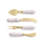 Napa White Marble/Gold ASTERIA CHEESE KNIVES, SET OF 4