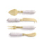 Napa White Marble/Gold ASTERIA CHEESE KNIVES, SET OF 4