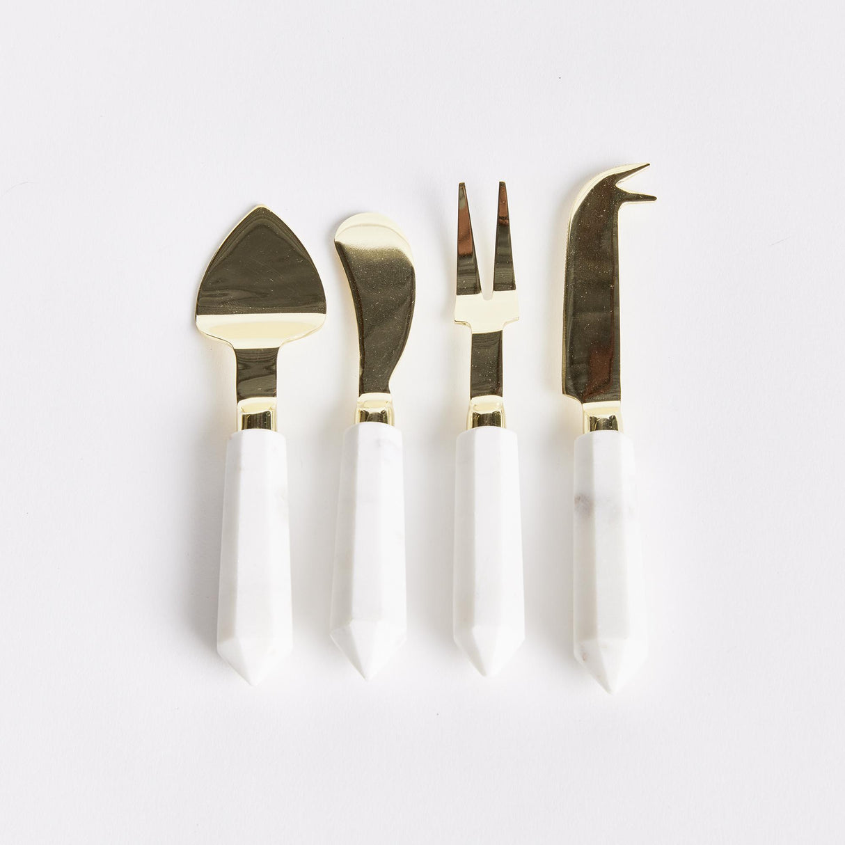Napa White Marble/Gold ASTERIA CHEESE KNIVES, SET OF 4