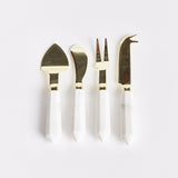 Napa White Marble/Gold ASTERIA CHEESE KNIVES, SET OF 4