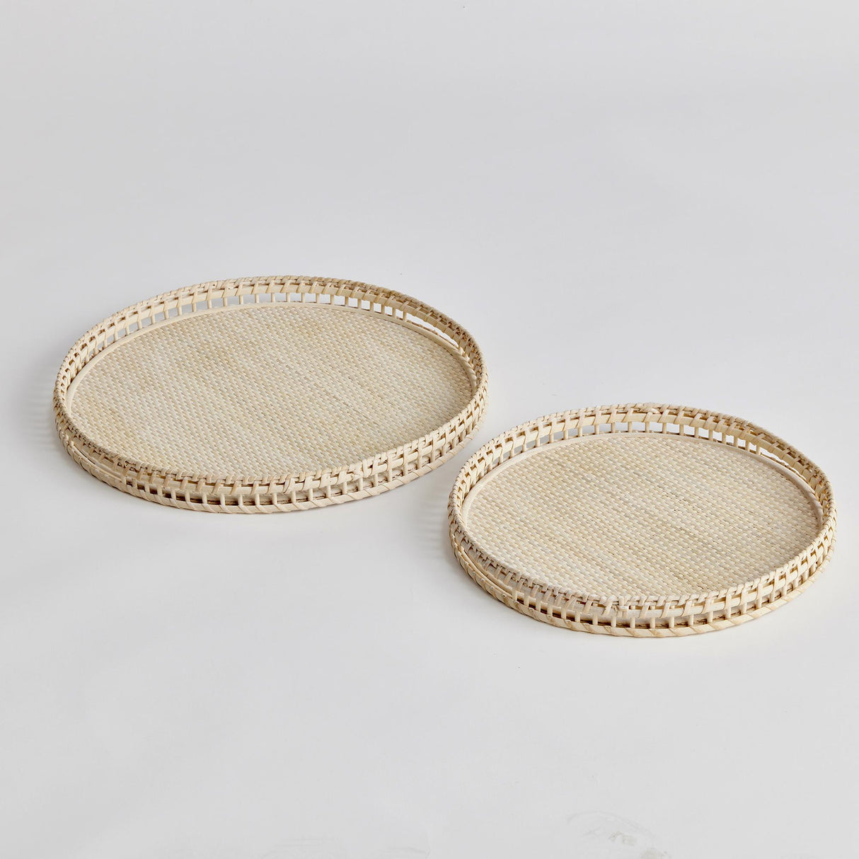 Napa Whitewash BARRI TRAYS, SET OF 2