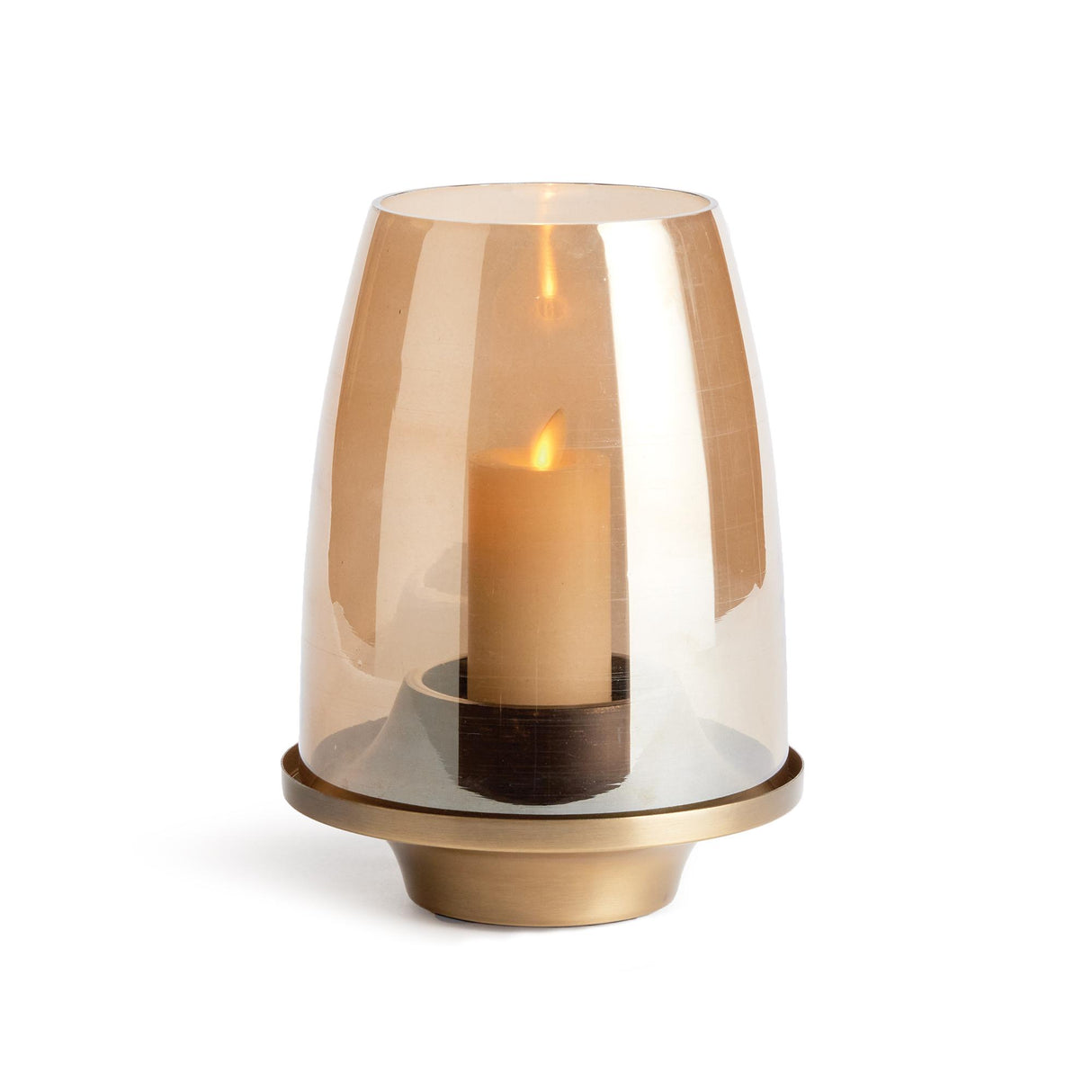 Napa Antique Brass/Bronze Luster Hammered Glass ORLI HURRICANE SMALL