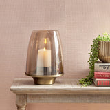 Napa Antique Brass/Bronze Luster Hammered Glass ORLI HURRICANE LARGE