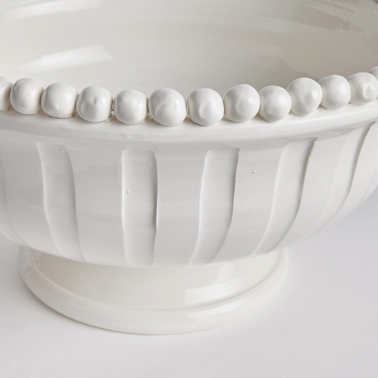 Napa White COLETTA DECORATIVE FOOTED LOW BOWL