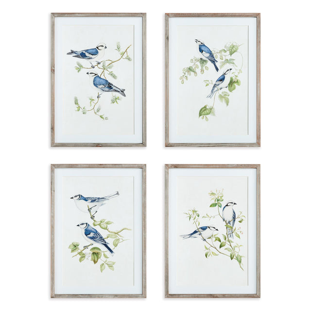 Napa  BLUE BIRDS PRINTS, SET OF 4
