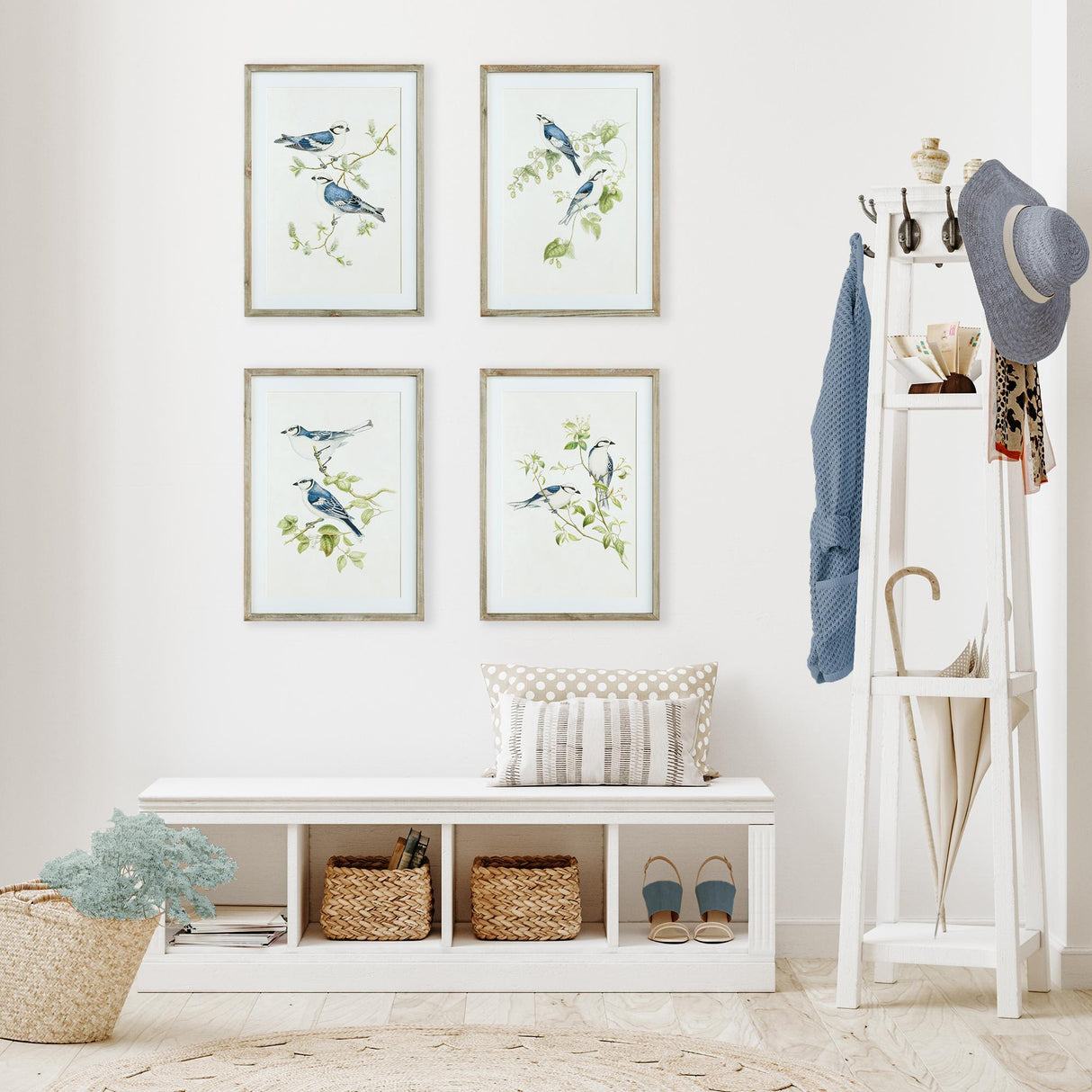 Napa  BLUE BIRDS PRINTS, SET OF 4