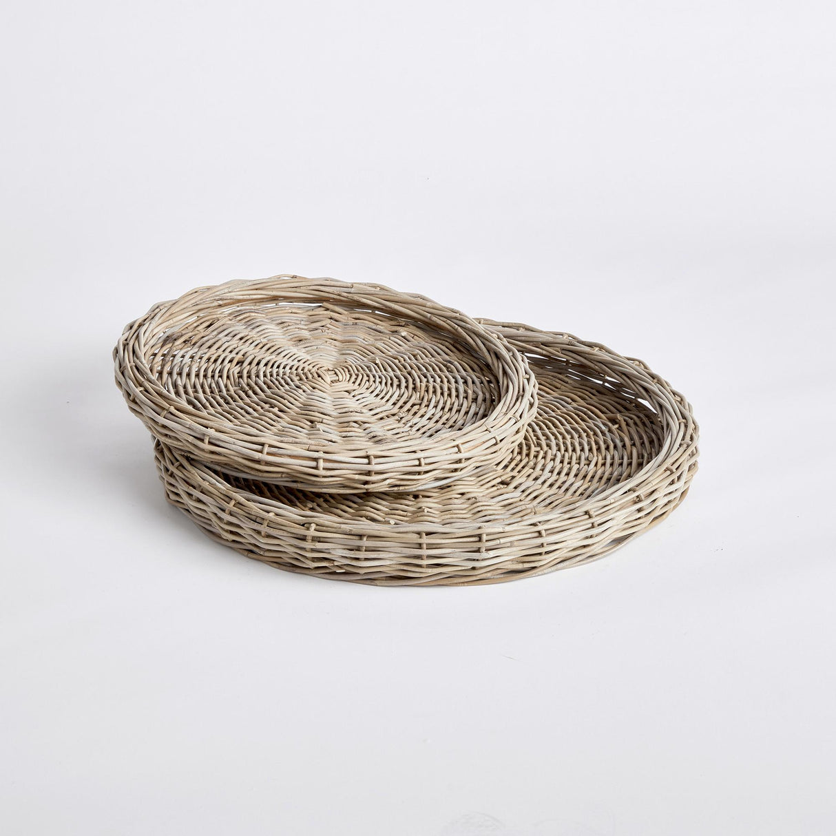 Napa Gray ELOISE ROUND TRAYS, SET OF 2