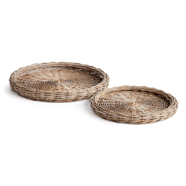 Napa Gray ELOISE ROUND TRAYS, SET OF 2
