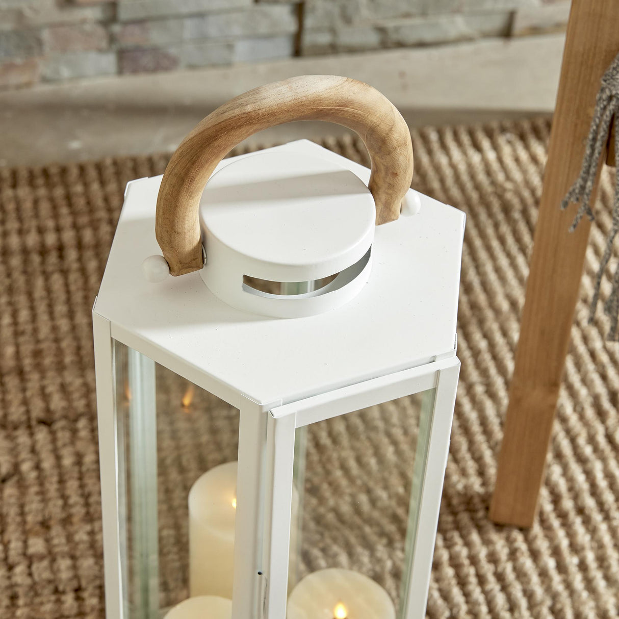 Napa White/Natural DOCKSIDE OUTDOOR LANTERN SMALL