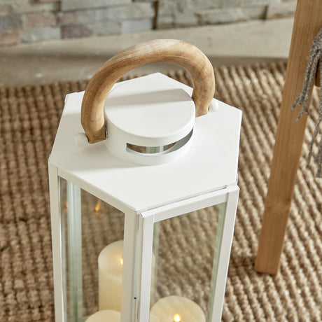 Napa White/Natural DOCKSIDE OUTDOOR LANTERN SMALL