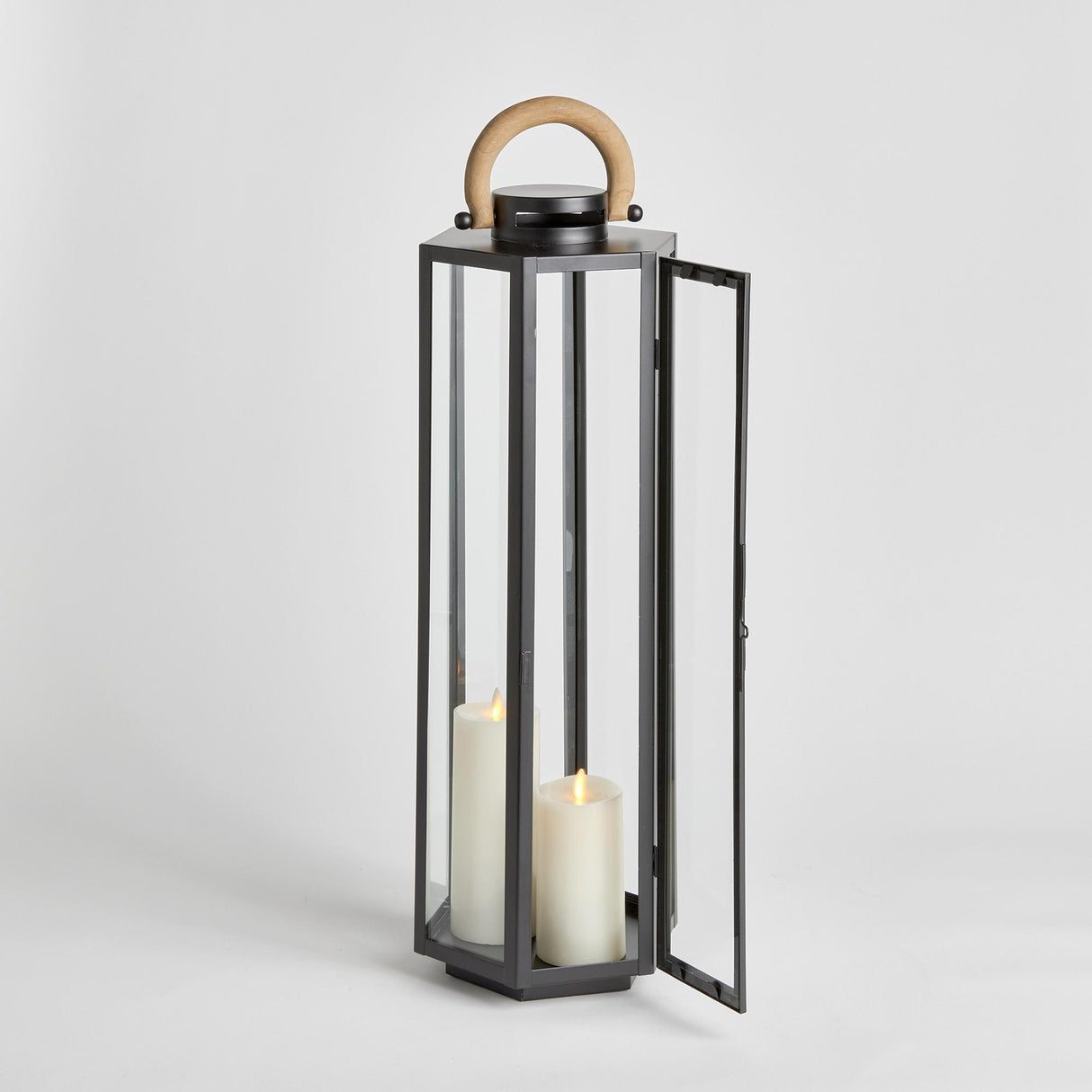 Napa Black/Natural DOCKSIDE OUTDOOR LANTERN LARGE