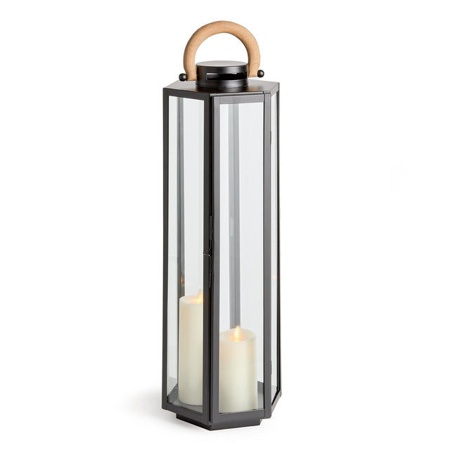 Napa Black/Natural DOCKSIDE OUTDOOR LANTERN LARGE
