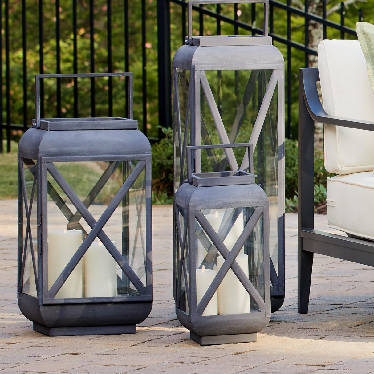 Napa Aged Zinc TERRAZZA OUTDOOR LANTERN MEDIUM