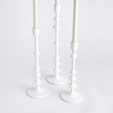 Napa White ABACUS TAPER HOLDERS, SET OF 3