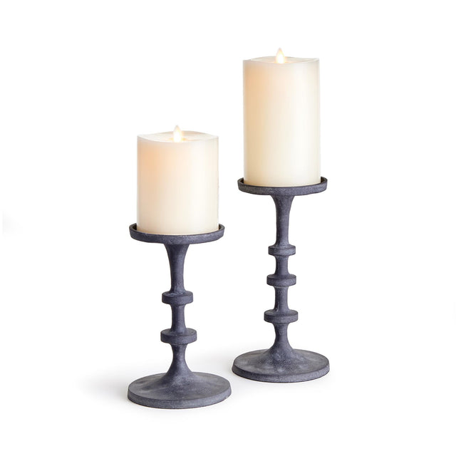 Napa Aged Zinc ABACUS PETITE CANDLE STANDS, SET OF 2