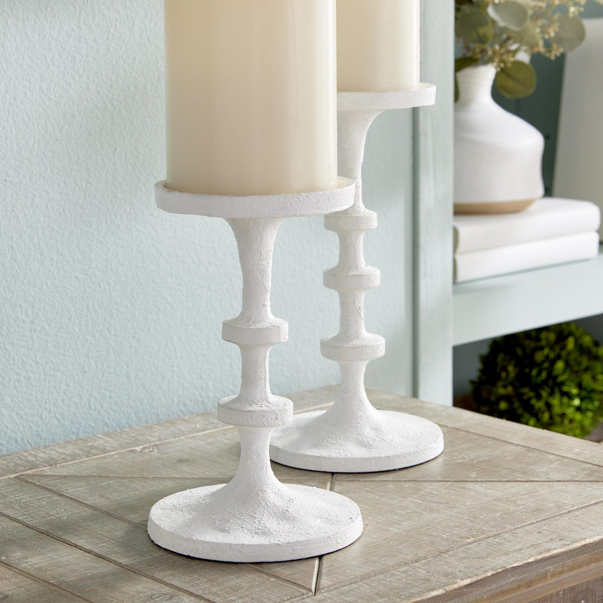 Napa White ABACUS PETITE CANDLE STANDS, SET OF 2