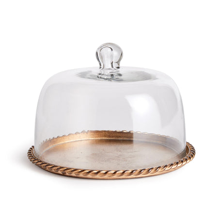 Napa Antique Gold BRAIDEN TRAY WITH CLOCHE SMALL