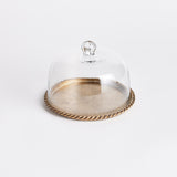 Napa Antique Gold BRAIDEN TRAY WITH CLOCHE SMALL