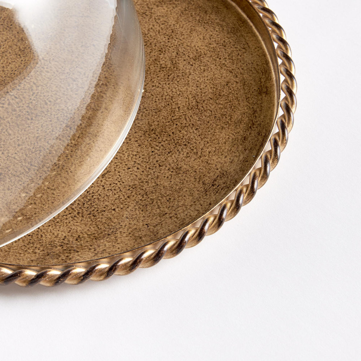 Napa Antique Gold BRAIDEN TRAY WITH CLOCHE SMALL