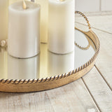 Napa Antique Gold BRAIDEN DECORATIVE MIRRORED TRAYS, SET OF 2