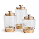 Napa Antique Gold/Hammered Glass BRAIDEN CANISTERS, SET OF 3