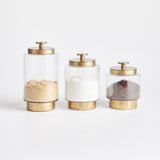 Napa Antique Gold/Hammered Glass BRAIDEN CANISTERS, SET OF 3