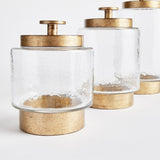 Napa Antique Gold/Hammered Glass BRAIDEN CANISTERS, SET OF 3